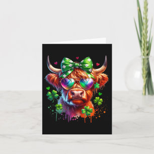 St Patrick's Day Cow St Patricks Day Shamrock Wome Card