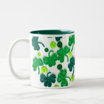 St. Patrick's Day Crochet Heart Shamrock Mug