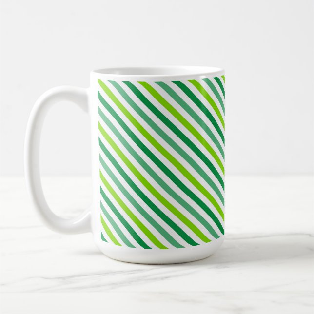 St. Patrick's Day Cross Stripes Pattern-54602 Coffee Mug (Left)