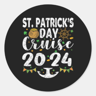 St Patricks Day Cruise Ship Squad Funny Family Mat Classic Round Sticker