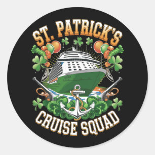 St Patrick's Day Cruise Squad 2025 Family Matching Classic Round Sticker