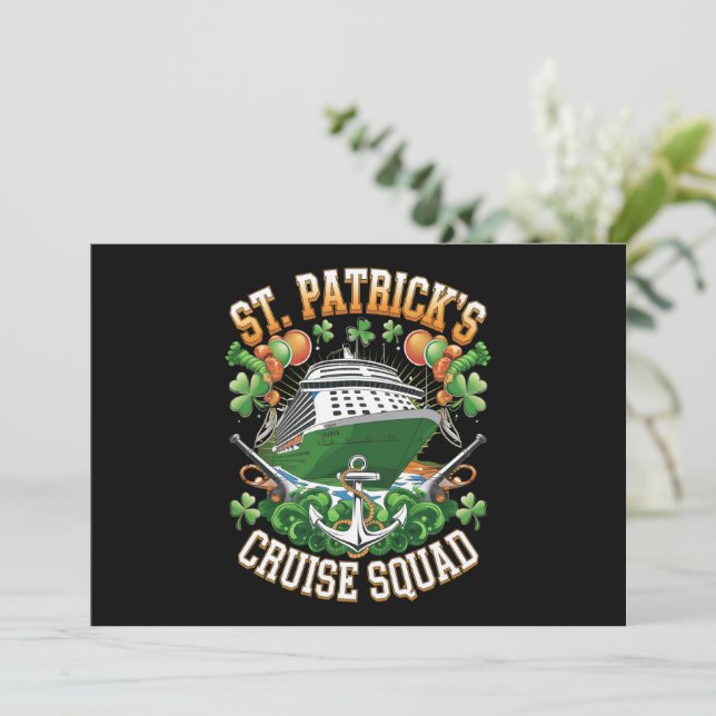 St Patrick's Day Cruise Squad 2025 Family Matching Invitation (Standing Front)