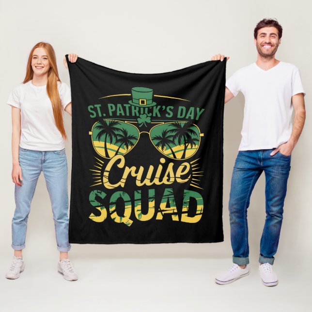 St Patrick's Day Cruise Squad Family Matching Fleece Blanket (In Situ)