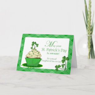St. Patrick's Day Cupcake Daughter and Son in Law Card