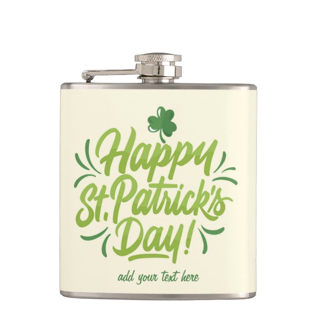 St. Patrick's Day Custom Flask Green Beer Mug (Front)