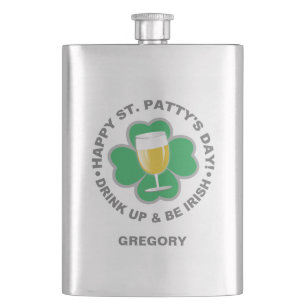 St. Patrick's Day custom name flask