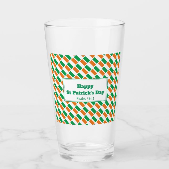ST PATRICKS DAY Customisable Irish Flag Glass (Front)