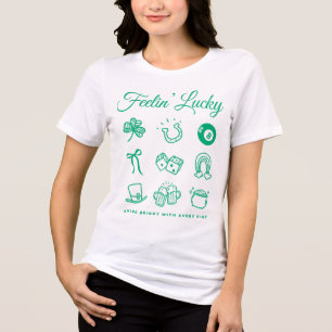 St Patricks Day Cute Doodle Art Lucky Irish Tri-Blend Shirt