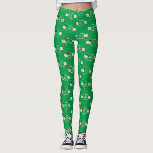 St Patrick's Day Cute Green Pattern Irish Luck Leggings