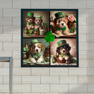 St Patrick's Day Cute Irish Puppies Green Party Poster