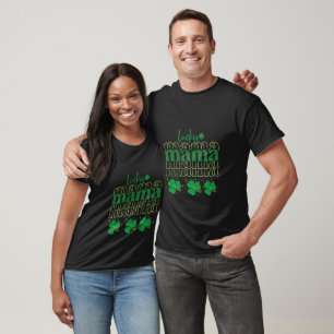 St Patricks day Cute mum's face Retro Lucky mama T-Shirt
