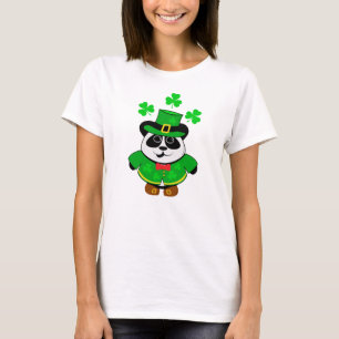 St Patricks Day Cute Panda Bear T-Shirt