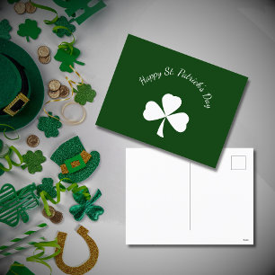 St. Patrick's Day Cute Shamrock Green Holiday Postcard