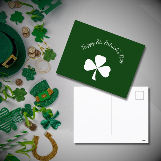  St. Patrick's Day Cute Shamrock Green Holiday Postcard (Creator Uploaded)