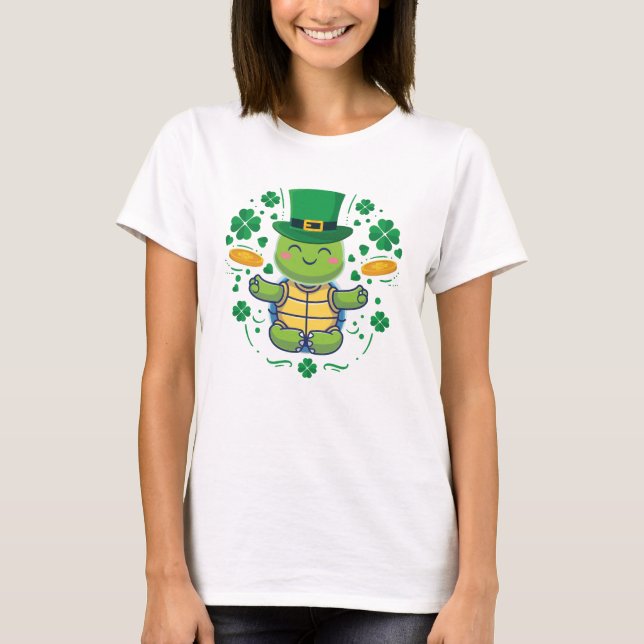 St Patrick's day cute tortoise  T-Shirt (Front)