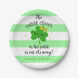 St Patrick's Day Cutest Clover Baby Shower Party Paper Plate