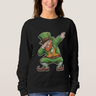 St Patricks Day Dab Dabbing Leprechaun In Green Sweatshirt