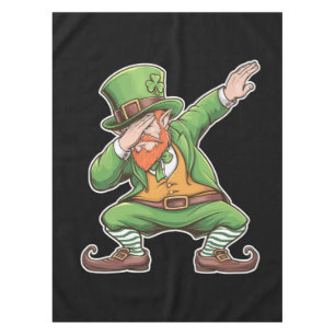 St Patricks Day Dab Dabbing Leprechaun In Green  Tablecloth