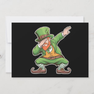 St Patricks Day Dab Dabbing Leprechaun In Green  Thank You Card