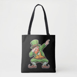 St Patricks Day Dab Dabbing Leprechaun In Green  Tote Bag