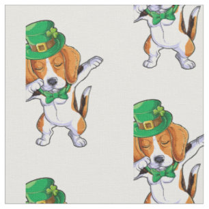St. Patrick's Day Dabbing Beagle Fabric