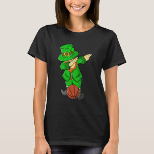 St Patricks Day Dabbing Leprechaun Basketball T-Shirt