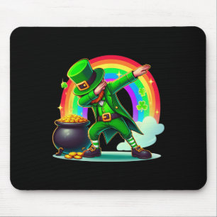 St Patricks Day Dabbing Leprechaun Boys Girls Men Mouse Mat