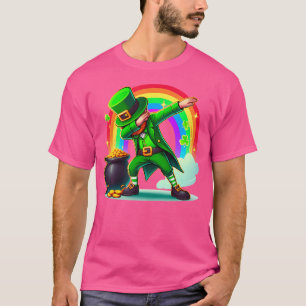 St Patricks Day Dabbing Leprechaun Boys Girls Men T-Shirt