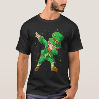 St Patricks Day Dabbing Leprechaun Boys Kids Men D T-Shirt