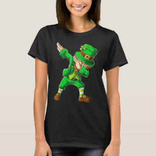 St Patricks Day Dabbing Leprechaun Boys Men Dab Da T-Shirt
