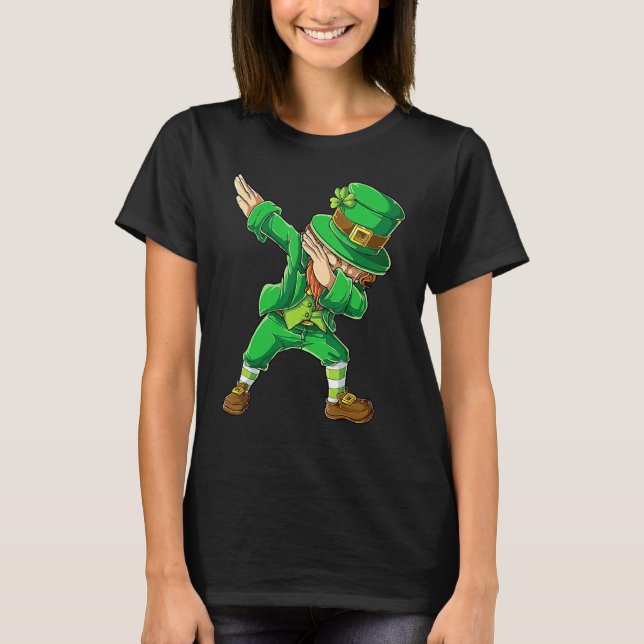 St Patricks Day Dabbing Leprechaun Boys Men Funny  T-Shirt (Front)