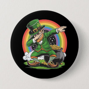 St Patricks Day Dabbing Leprechaun Dab Dance 7.5 Cm Round Badge