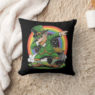 St Patricks Day Dabbing Leprechaun Dab Dance Cushion