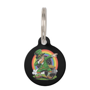 St Patricks Day Dabbing Leprechaun Dab Dance  Pet Tag