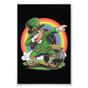 St Patricks Day Dabbing Leprechaun Dab Dance  Photo Print