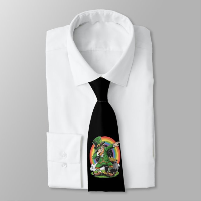 St Patricks Day Dabbing Leprechaun Dab Dance  Tie (Tied)
