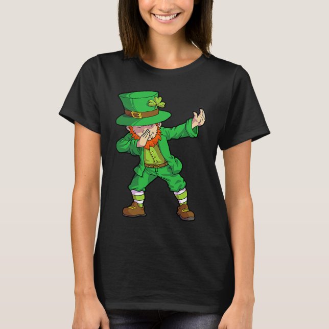 St Patricks Day Dabbing Leprechaun  Irish Dab T-Shirt (Front)