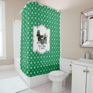 St. Patrick's Day Dachshund (black & tan) dog Shower Curtain