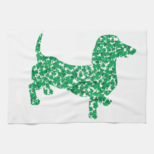 St. Patrick's Day Dachshund Tea Towel