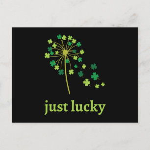 St Patricks Day Dandelion Shamrock Invitation Postcard