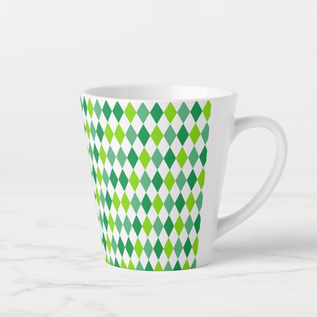 St. Patrick's Day Diamond Shape Pattern-54603 Latte Mug (Right)