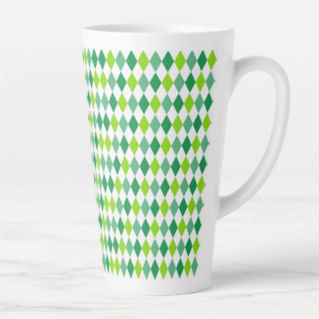 St. Patrick's Day Diamond Shape Pattern-54603 Latte Mug (Right)