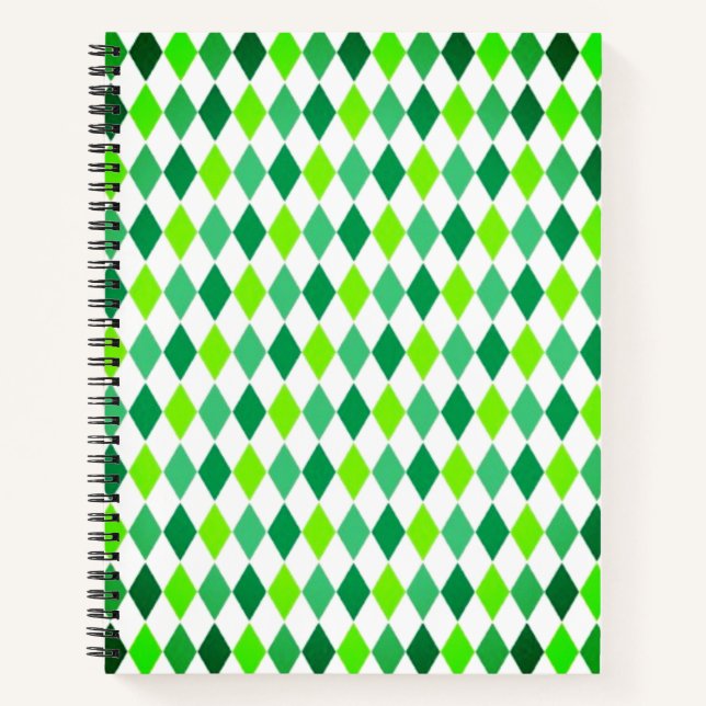 St. Patrick's Day Diamond Shape Pattern-54603 Notebook (Front)
