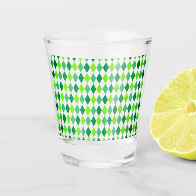 St. Patrick's Day Diamond Shape Pattern-54603 Shot Glass (Front)