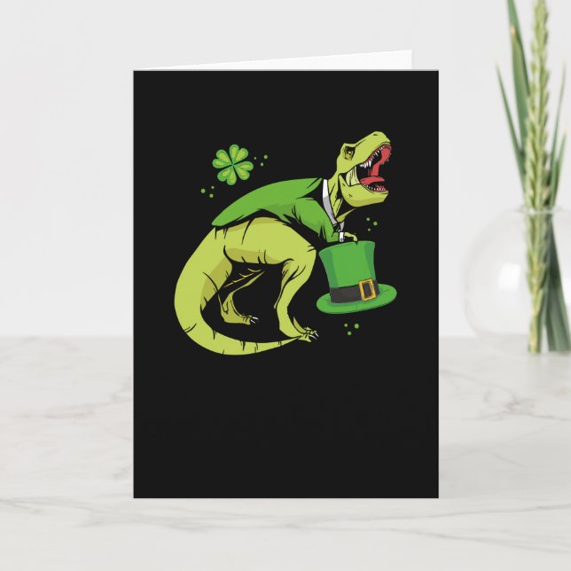 St. Patricks day dinosaur Card (Front)