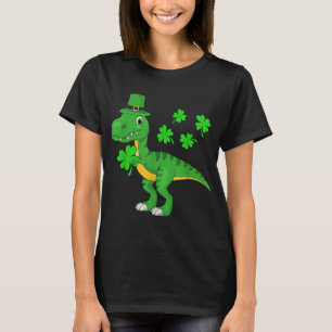 St Patricks Day Dinosaur Shamrock Leprechaun Hat K T-Shirt