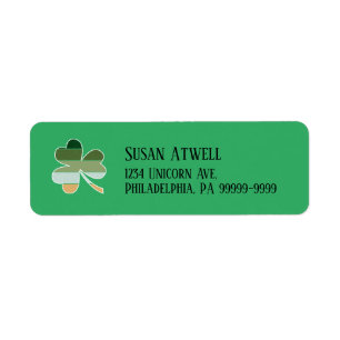 St. Patrick's Day Distressed Shamrock Rtn Address