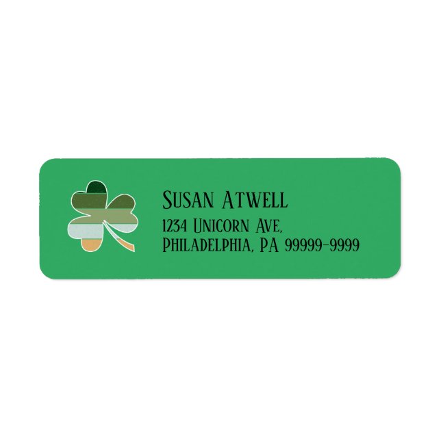 St. Patrick's Day Distressed Shamrock Rtn Address (Front)