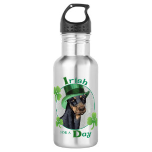 St. Patrick's Day Doberman Pinscher 532 Ml Water Bottle