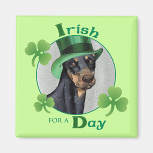 St. Patrick's Day Doberman Pinscher Magnet